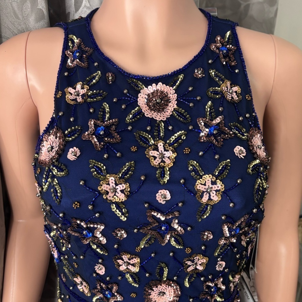 NWT ADRIANNA PAPELL Womens Floral Beaded Short Dress - Picture 7 of 16